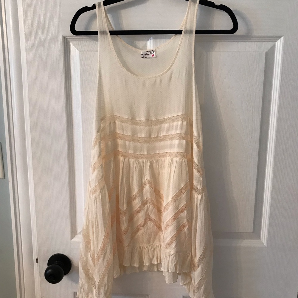 Free People Intimately beige voile and lace dress or nightie